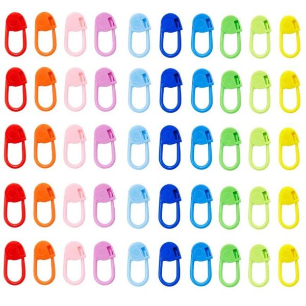 100Pc Mix Color Plastic Knitting Tools Locking Stitch Markers Crochet Latch - Image 5