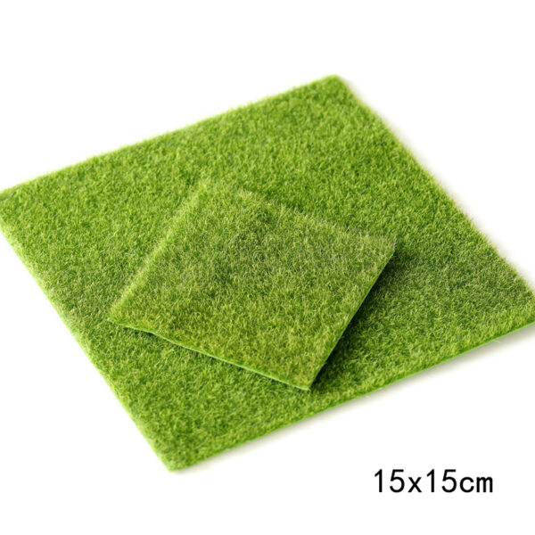 1PC 15*15 Green Micro Landscape Decoration Mini Fairy Garden Simulation Artificial Fake Moss