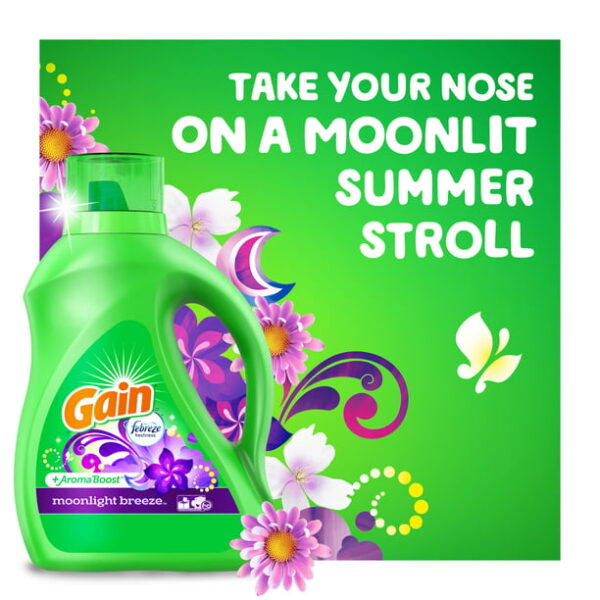 Gain + Aroma Boost Liquid Laundry Detergent, Moonlight Breeze, 61 Loads, 88 oz - Image 2