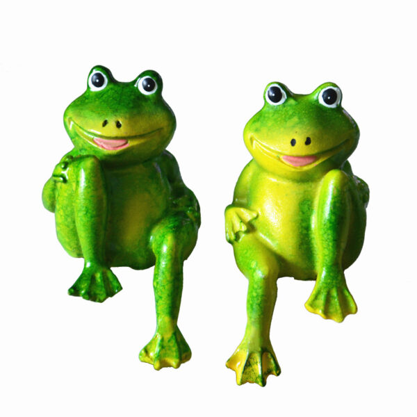 2pcs/Set Cute Resin Sitting Frogs Statue Outdoor Garden Store Decorative Frog Sculpture - Image 5