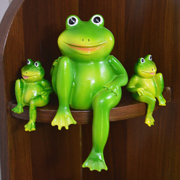 2pcs/Set Cute Resin Sitting Frogs Statue Outdoor Garden Store Decorative Frog Sculpture - Image 6