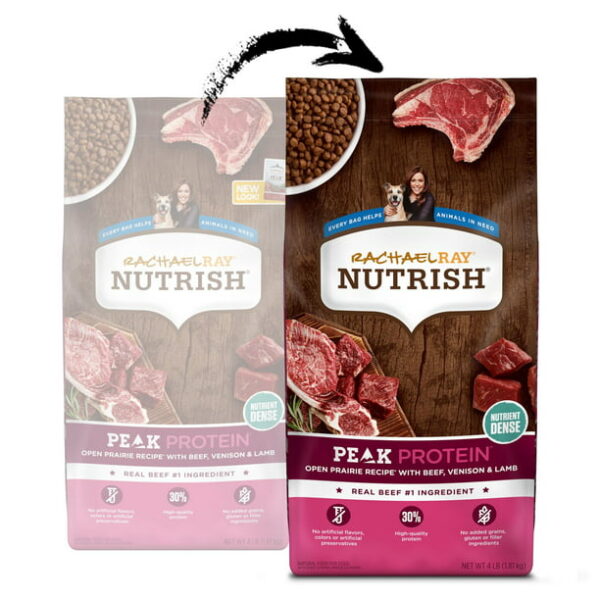 Rachael Ray Nutrish PEAK Protein Open Prairie Recipe With Beef, Venison & Lamb, Dry Dog Food, 4 lb. Bag - Image 2