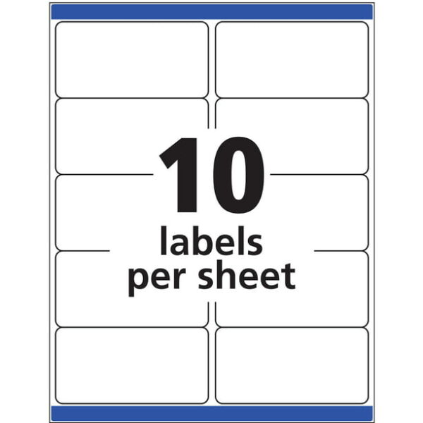 Avery Shipping Labels, White, 2" x 4", Sure Feed, Laser, Inkjet, 100 Labels (18163) - Image 3