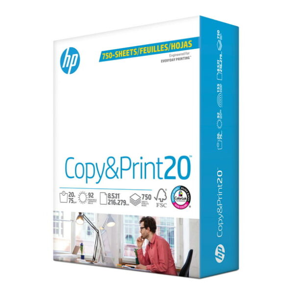 HP Copy&Print20, 20lb, 8.5 x 11, 750	sheets