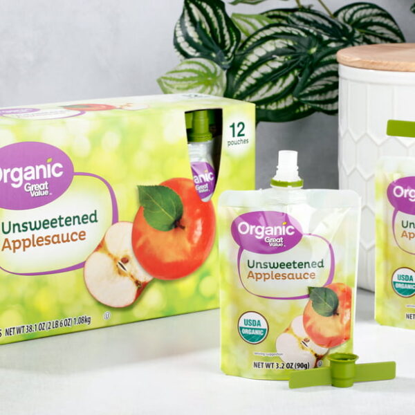 (12 Pack) Great Value Organic Applesauce Pouches, Unsweetened, 3.2 oz, 12 Pack - Image 3