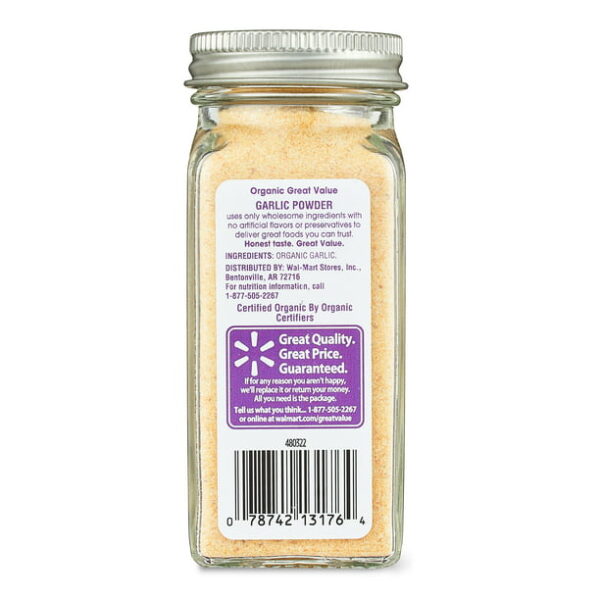 Great Value Organic Garlic Powder, 2.5 oz - Image 4