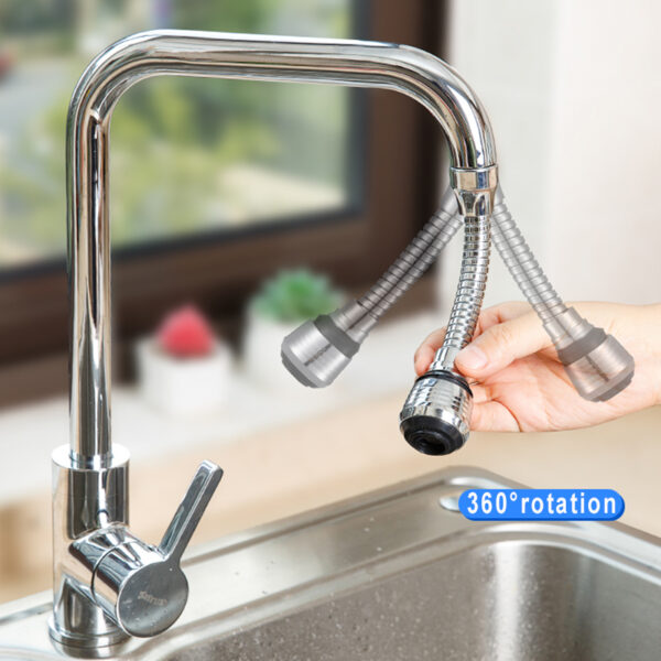 Kitchen Gadgets 2 Modes 360 Rotatable Bubbler High Pressure Faucet Extender - Image 4