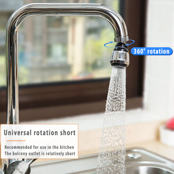 Kitchen Gadgets 2 Modes 360 Rotatable Bubbler High Pressure Faucet Extender - Image 5