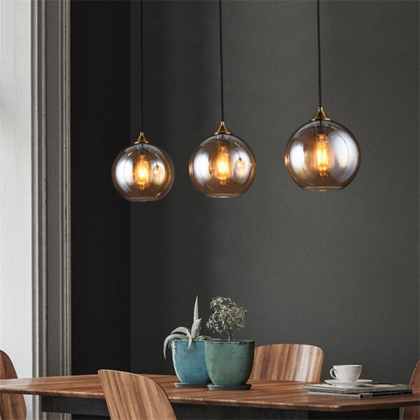 Modern Glass Pendant Lights Lighting Fixturs E27 LED Pendant Lamp for Kitchen - Image 3