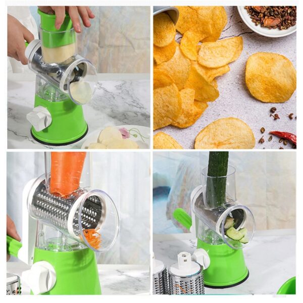 Multifunctional Roller Vegetable Cutter Hand Crank Home Kitchen Shredder Potato Grater - Image 5