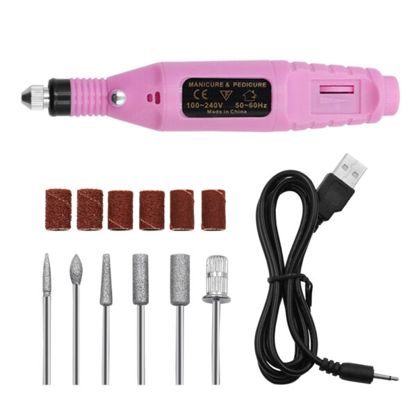 Nail Manicure USB Mini Electric Grinding Variable Speed Rotary Tool Kit - Image 2