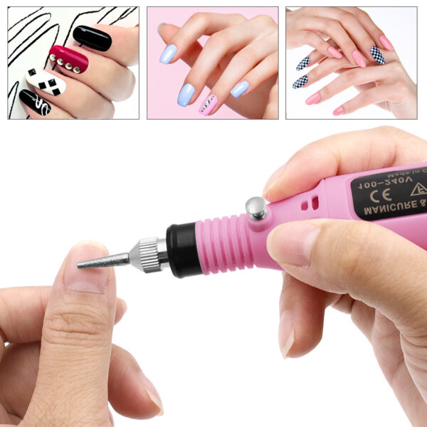 Nail Manicure USB Mini Electric Grinding Variable Speed Rotary Tool Kit - Image 3