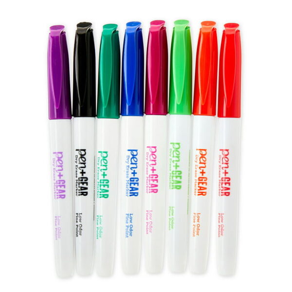 Pen+Gear Fine Tip Dry Erase Markers, Assorted Colors, 8 Count - Image 3