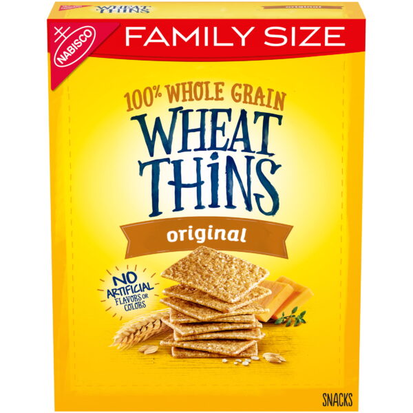 Wheat Thins Original Whole Grain Wheat Crackers, Family Size, 14 oz