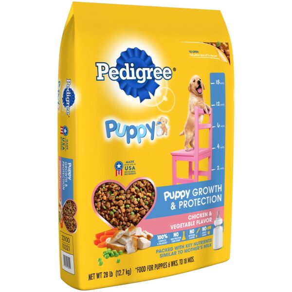 PEDIGREE Puppy Growth & Protection Dry Dog Food Chicken & Vegetable Flavor, 28 lb. Bag