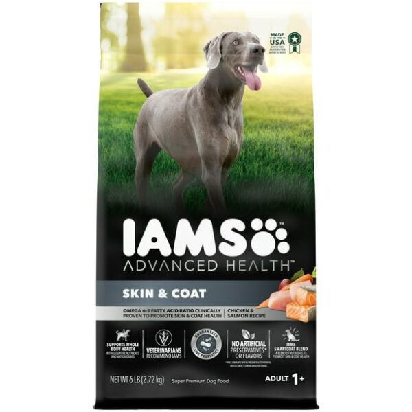 IAMS Advanced Health Skin & Coat Chicken and Salmon Dry Dog Food for Adult Dog, 6 lb. Bag