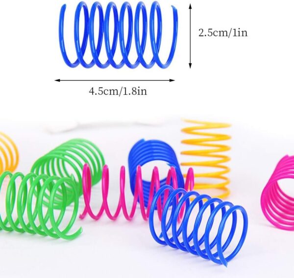 Cat Spiral Spring, 12 Pc Creative Toy to Kill Time and Keep Fit Interactive Durable Heavy Plastic Colorful Toy for Swatting, Biting, Hunting Kitten Toys - Image 4