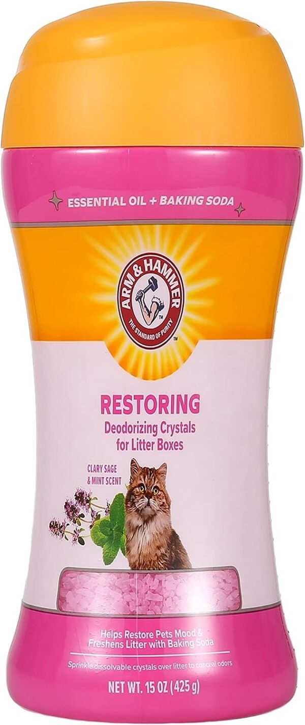 Deodorizing Cat Litter Crystals for Litter Boxes | Restoring Odor Neutralizing Eliminator in Clary Sage & Mint Scent | Box Odor Eliminator, 15 Oz - Image 6