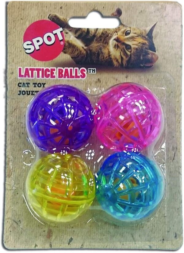 Classic Cat Toys for Indoor Cats - Interactive Cat Toys Balls Mice Catnip Toys - Alternative to Wand Toys and Electronic Cat Toys - Lattice Ball Multi Pack Small - Image 3