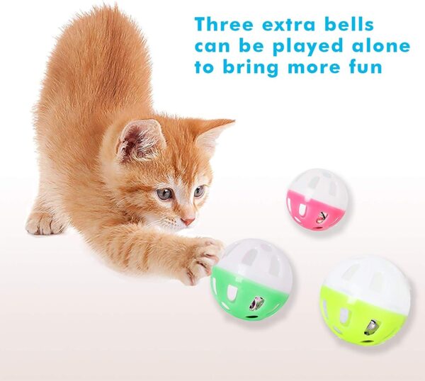 Christmas Cat Toy Roller 3-Level Turntable Cat Toy Balls with Six Colorful Balls Interactive Kitten Fun Mental Physical Exercise Puzzle Toys. - Image 4