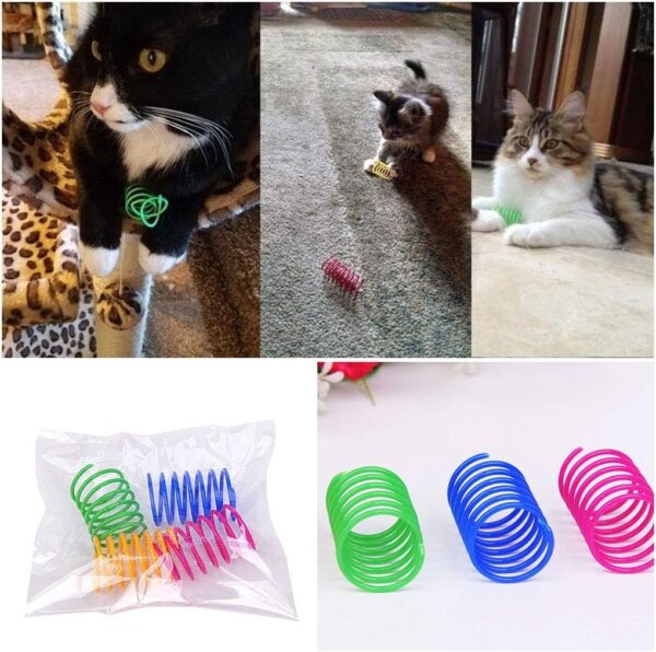 Cat Spiral Spring, 12 Pc Creative Toy to Kill Time and Keep Fit Interactive Durable Heavy Plastic Colorful Toy for Swatting, Biting, Hunting Kitten Toys - Image 3