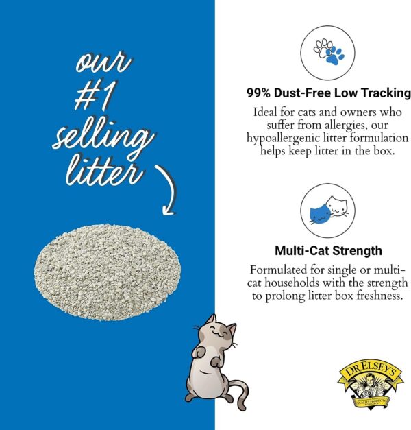 Dr. Elsey’s Premium Clumping Cat Litter - Ultra - 99.9% Dust-Free, Low Tracking, Hard Clumping, Superior Odor Control, Unscented & Natural Ingredients - Image 7