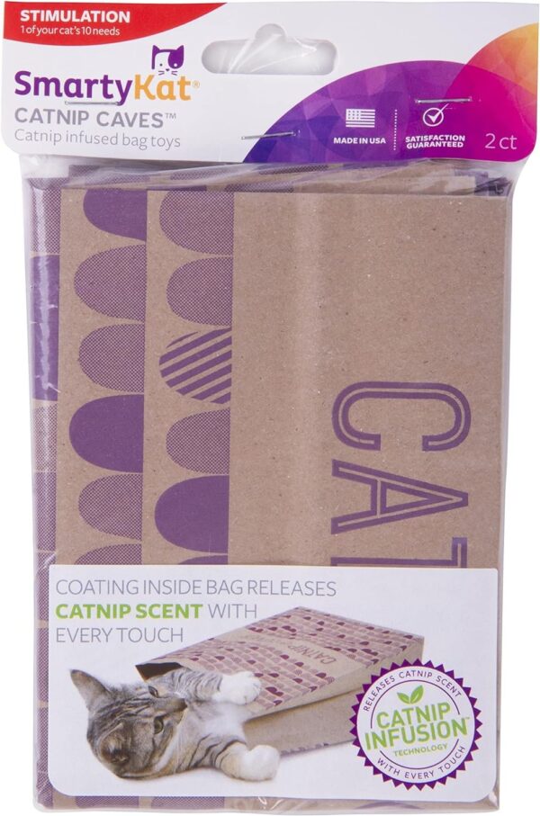 2 Count Catnip Caves Catnip Infused Bag Cat Toys - Brown, 2 Count - Image 6