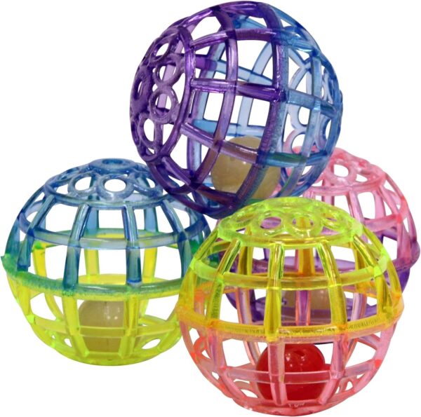 Classic Cat Toys for Indoor Cats - Interactive Cat Toys Balls Mice Catnip Toys - Alternative to Wand Toys and Electronic Cat Toys - Lattice Ball Multi Pack Small