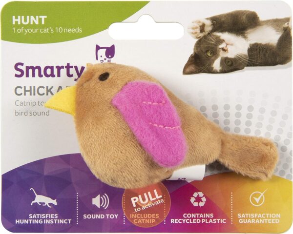 Chickadee Chirp Electronic Sound Cat Toy, Contains Catnip, Battery Powered - Light Brown, One Size