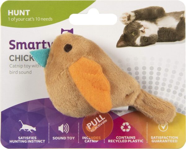 Chickadee Chirp Electronic Sound Cat Toy, Contains Catnip, Battery Powered - Light Brown, One Size - Image 3